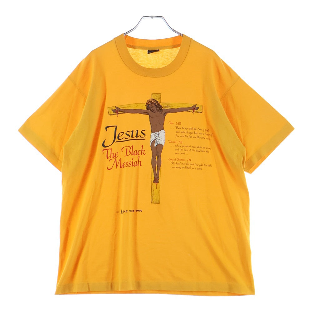 VINTAGE(ヴィンテージ) 90s Jesus The Black Messiah T-Shirt ジーザス ザ ブラック メシア 半袖Tシャツ カットソー イエロー