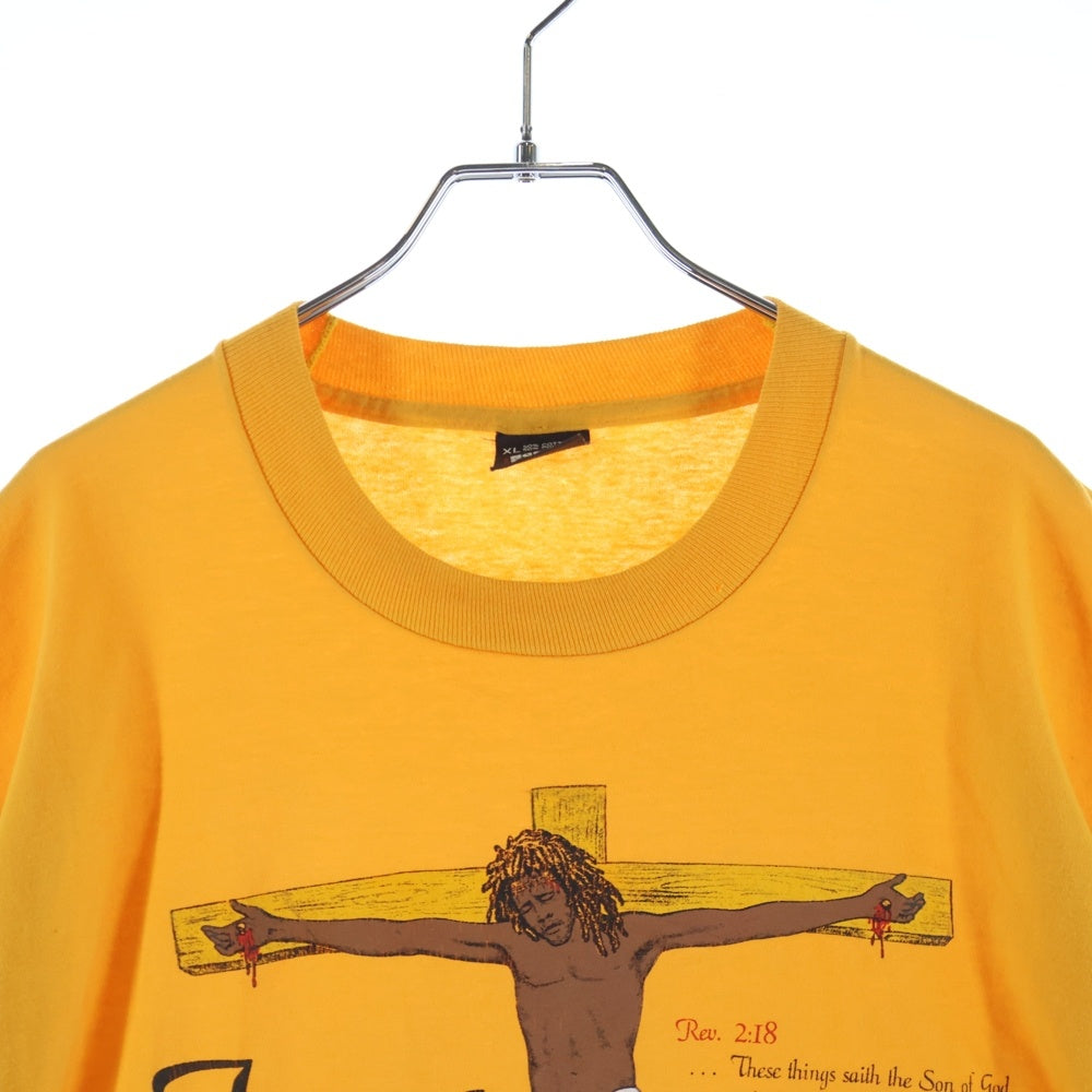 VINTAGE(ヴィンテージ) 90s Jesus The Black Messiah T-Shirt ジーザス ザ ブラック メシア 半袖Tシャツ カットソー イエロー
