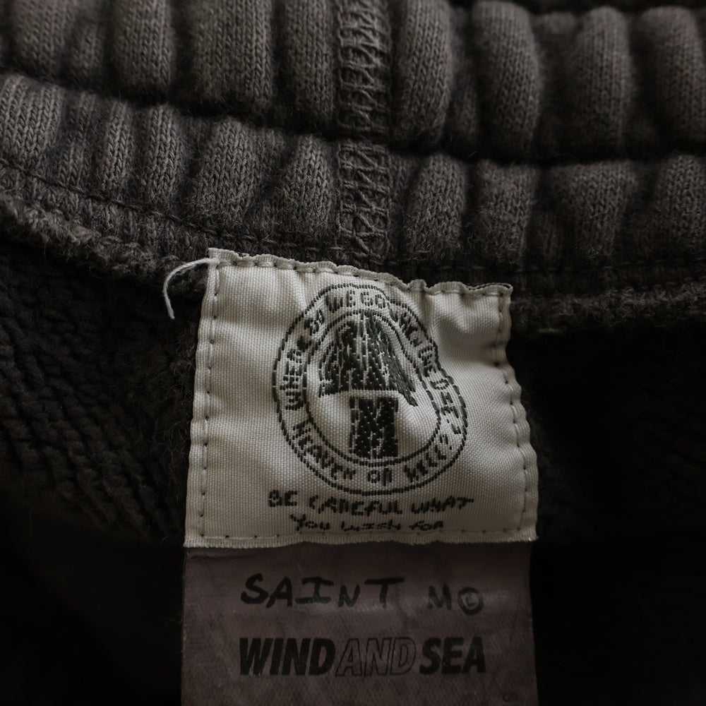 SAINT MICHAEL(セントマイケル) 21AW ×WIND AND SEA ウィンダンシー ヴィンテージ加工 スウェットパンツ ブラック SM-A21-0000-067