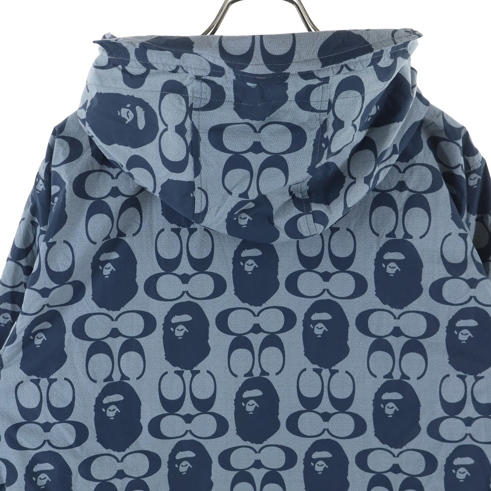 A BATHING APE(アベイシングエイプ) ×COACH WINDBREAKER 001LJH731901C ×コーチ ウィンドブレーカー ナイロンジャケット グレー