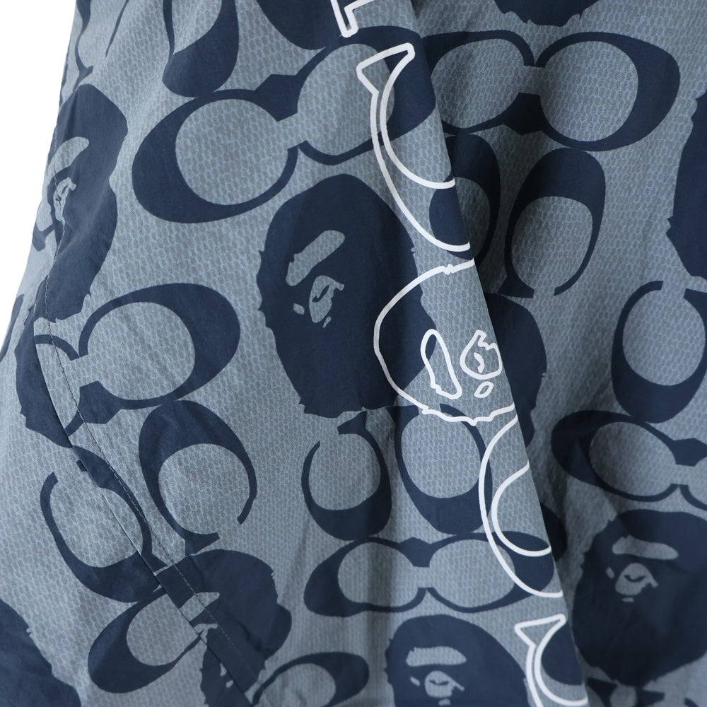 A BATHING APE(アベイシングエイプ) ×COACH WINDBREAKER 001LJH731901C ×コーチ ウィンドブレーカー ナイロンジャケット グレー