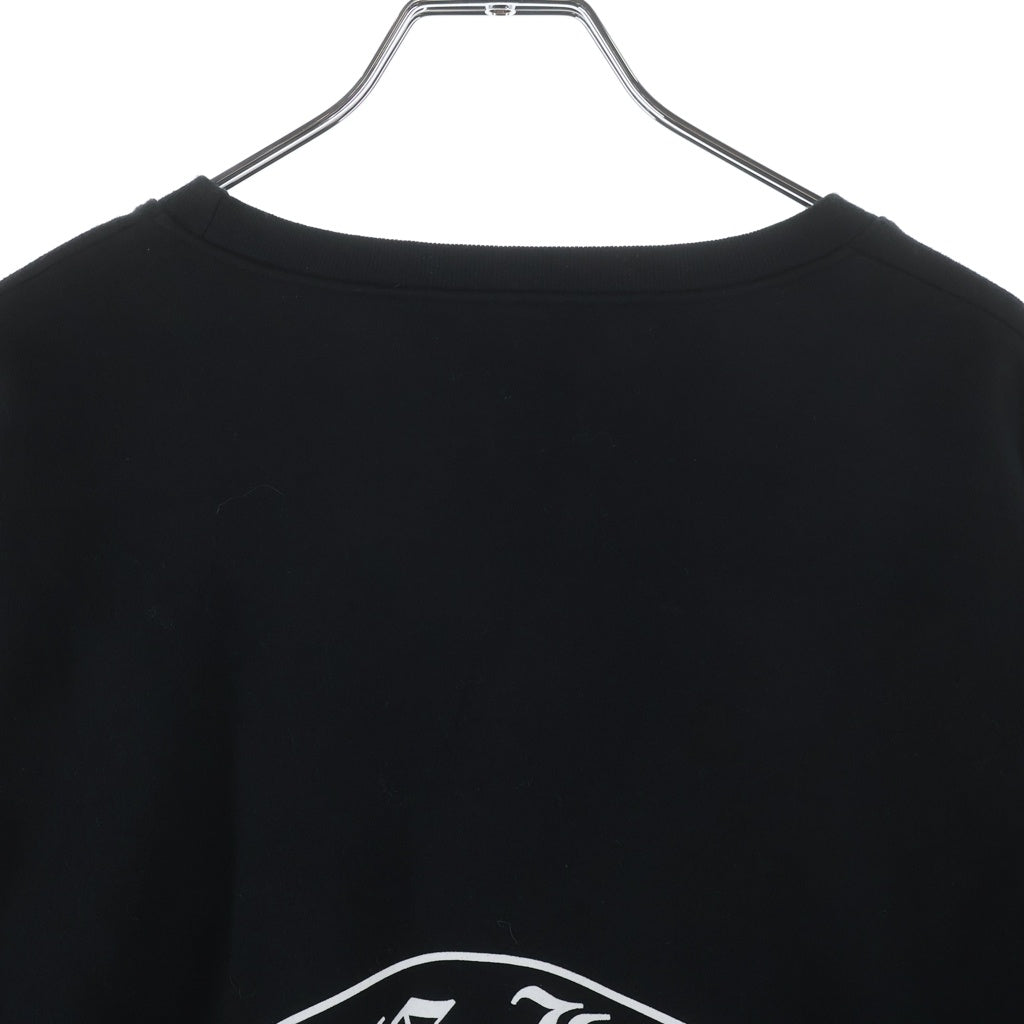 CHROME HEARTS(クロムハーツ) Horseshoe Arm Floral Cross L/S Sweatshirt ホースシュー アームフローラルクロス クルーネック スウェットトレーナー ブラック Lサイズ