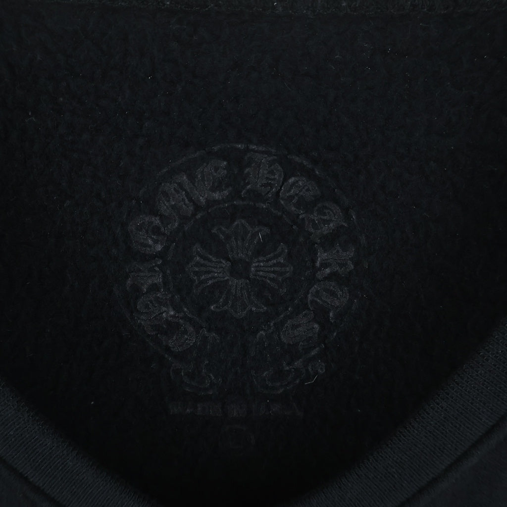 CHROME HEARTS(クロムハーツ) Horseshoe Arm Floral Cross L/S Sweatshirt ホースシュー アームフローラルクロス クルーネック スウェットトレーナー ブラック Lサイズ