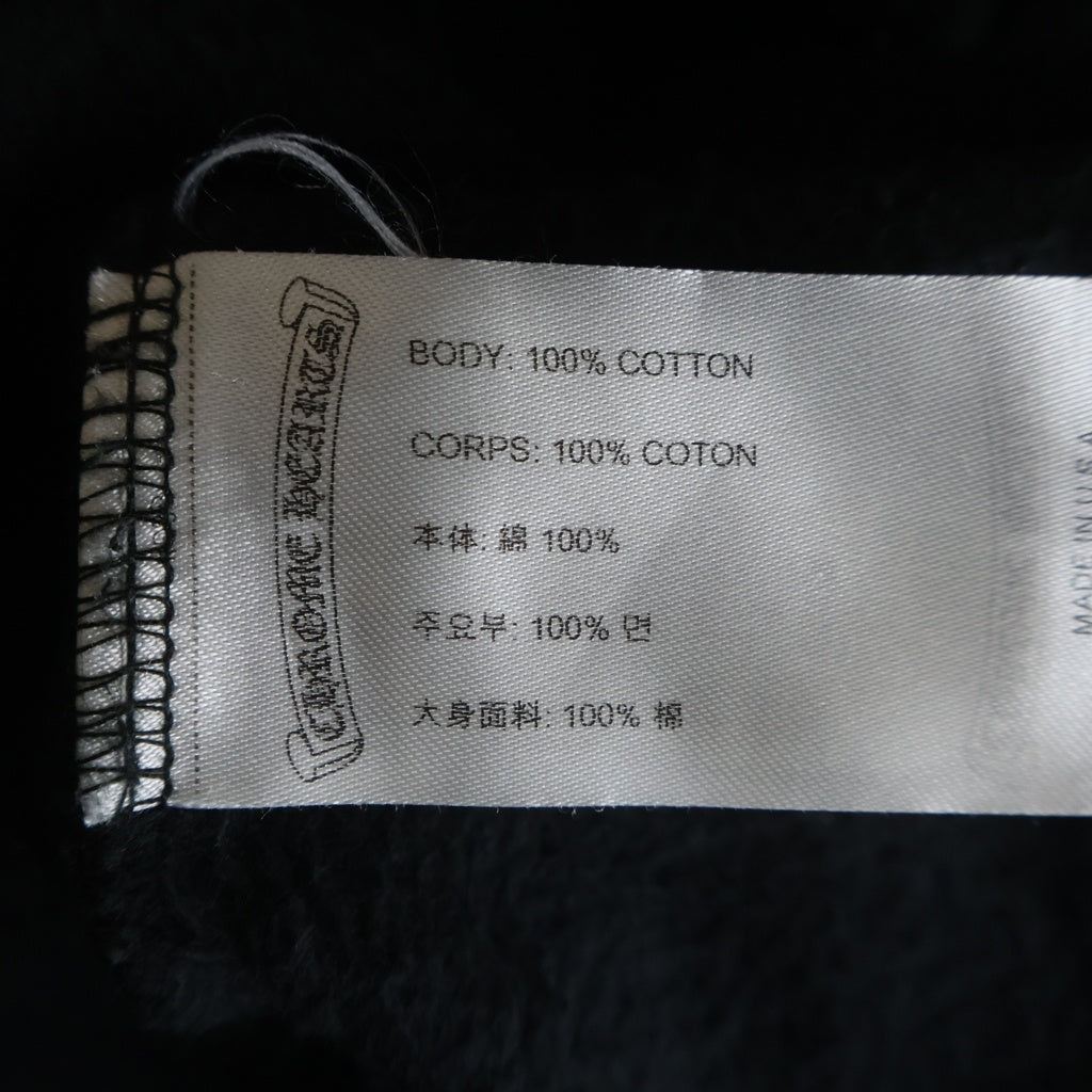 CHROME HEARTS(クロムハーツ) Horseshoe Arm Floral Cross L/S Sweatshirt ホースシュー アームフローラルクロス クルーネック スウェットトレーナー ブラック Lサイズ