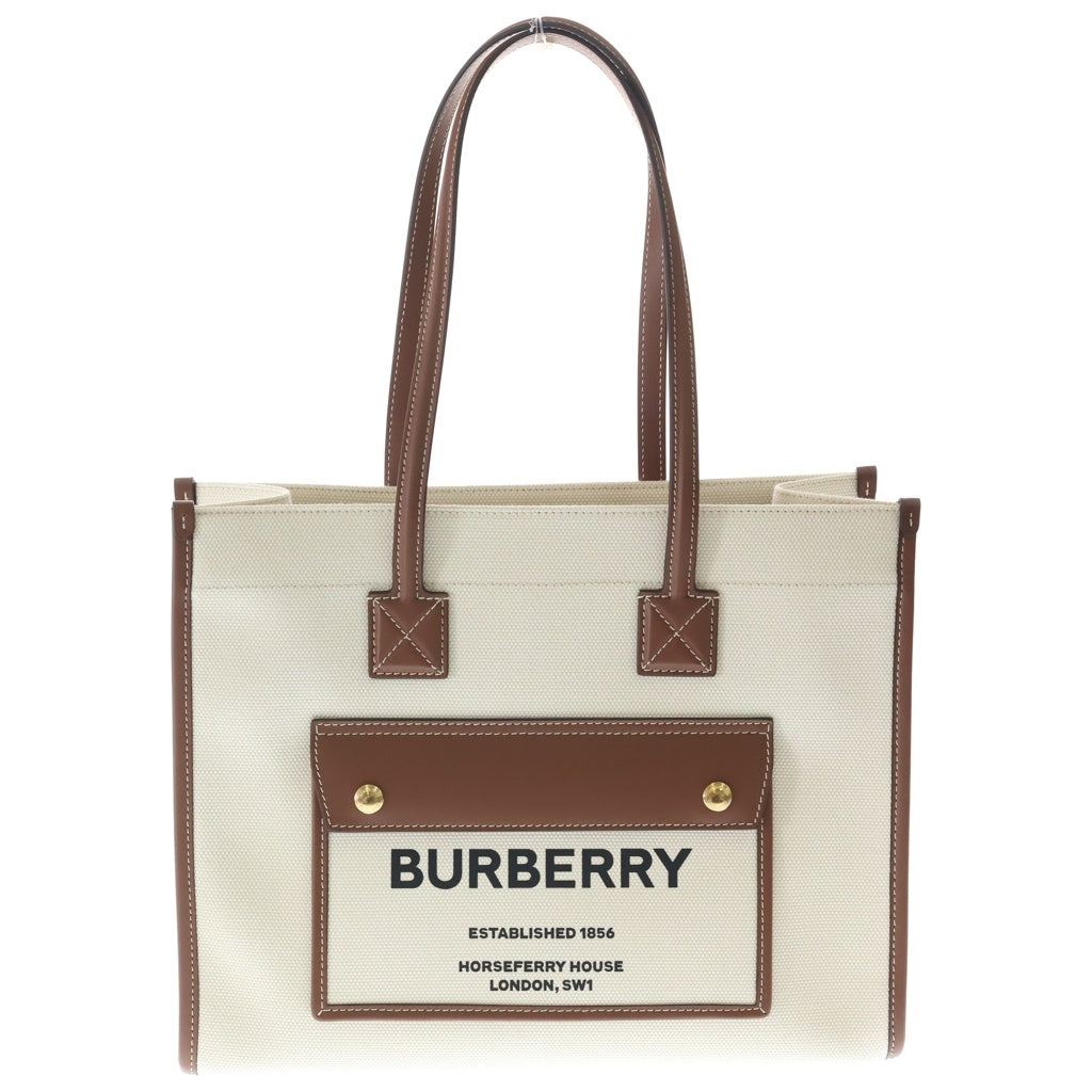 BURBERRY(バーバリー) キャンパス トートバッグ レザー/キャンパス レディース