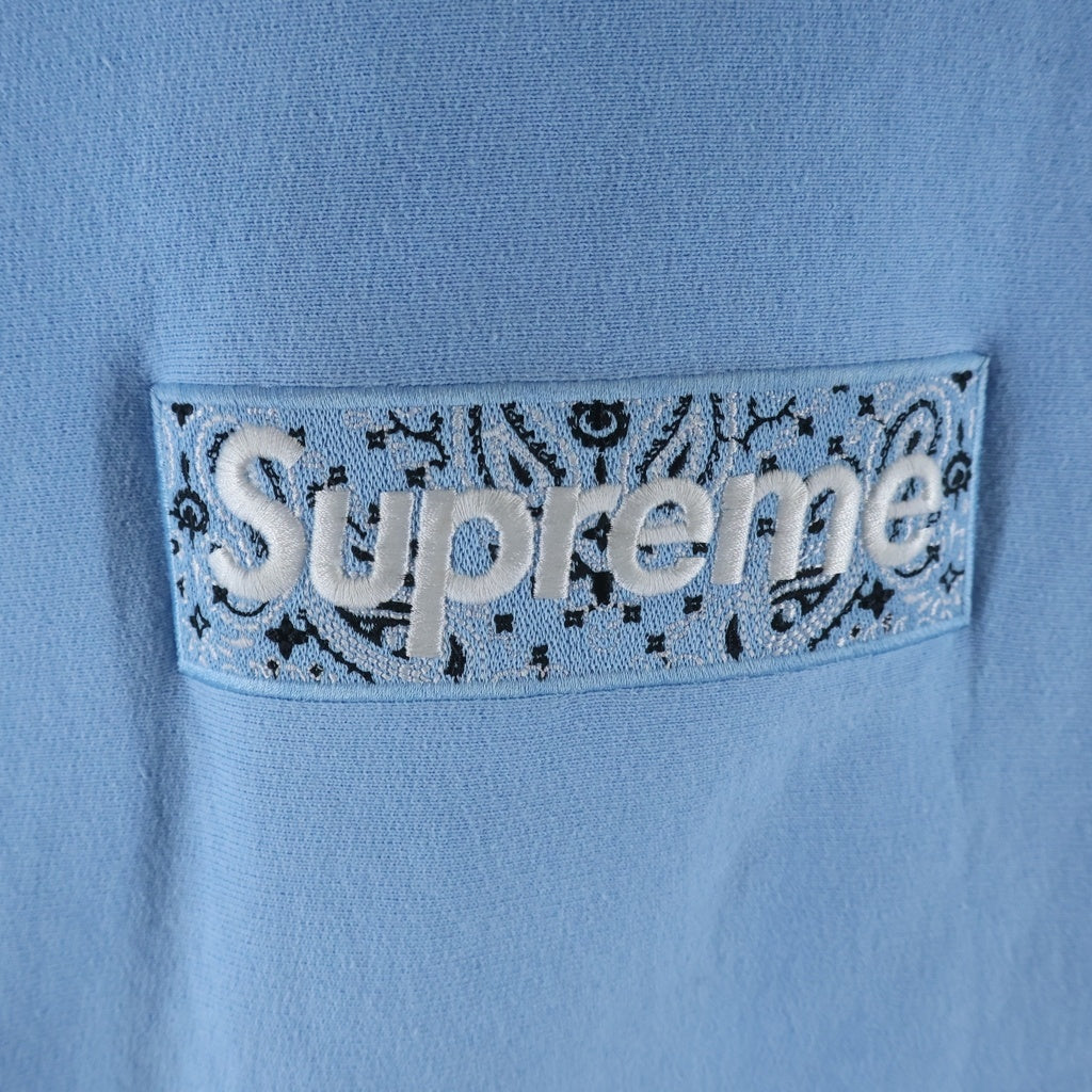 SUPREME(シュプリーム) 19AW Bandana Box Logo Hooded Sweatshirts バンダナボックスロゴフーデッドスウェットシャツ ロゴ刺繍プルオーバースウェットパーカー