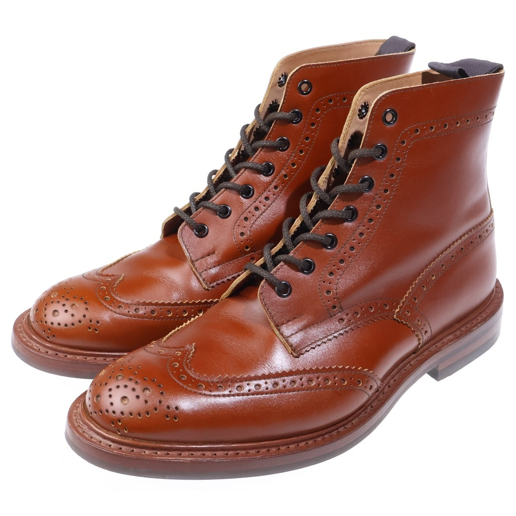 Tricker's(トリッカーズ) MALTON COMMANDO SOLE マルトン コマンドソール ウイングチップ レースアップ レザー カントリーブーツ ブラウン UK10 M2508