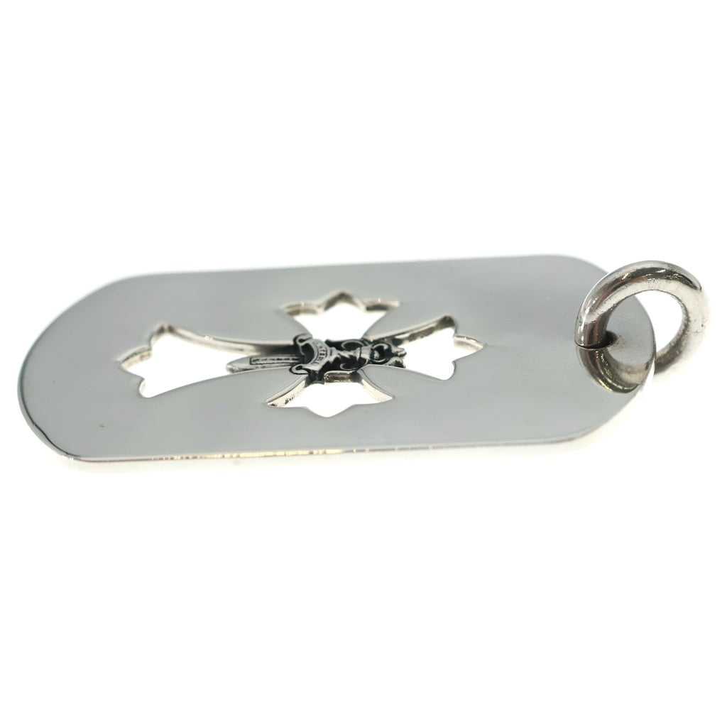 CHROME HEARTS(クロムハーツ) D TAG LRG CROSS DAGG カットアウトクロスダガー ラージドッグタグ ネックレストップ シルバー