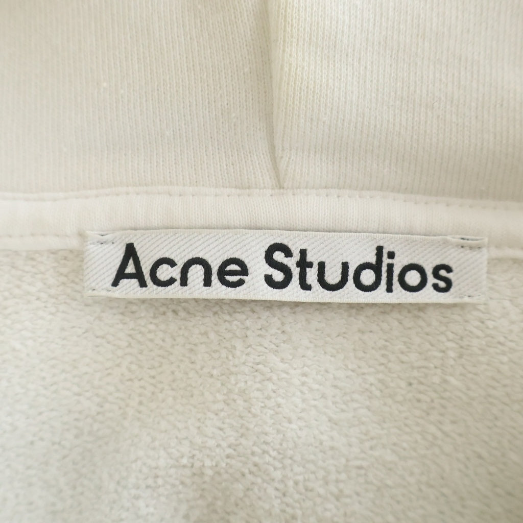 Acne Studios(アクネ ストゥディオズ) 24SS Logo Hoodie Sweater ダメージ加工 ロゴフーディ スウェットパーカー ホワイト