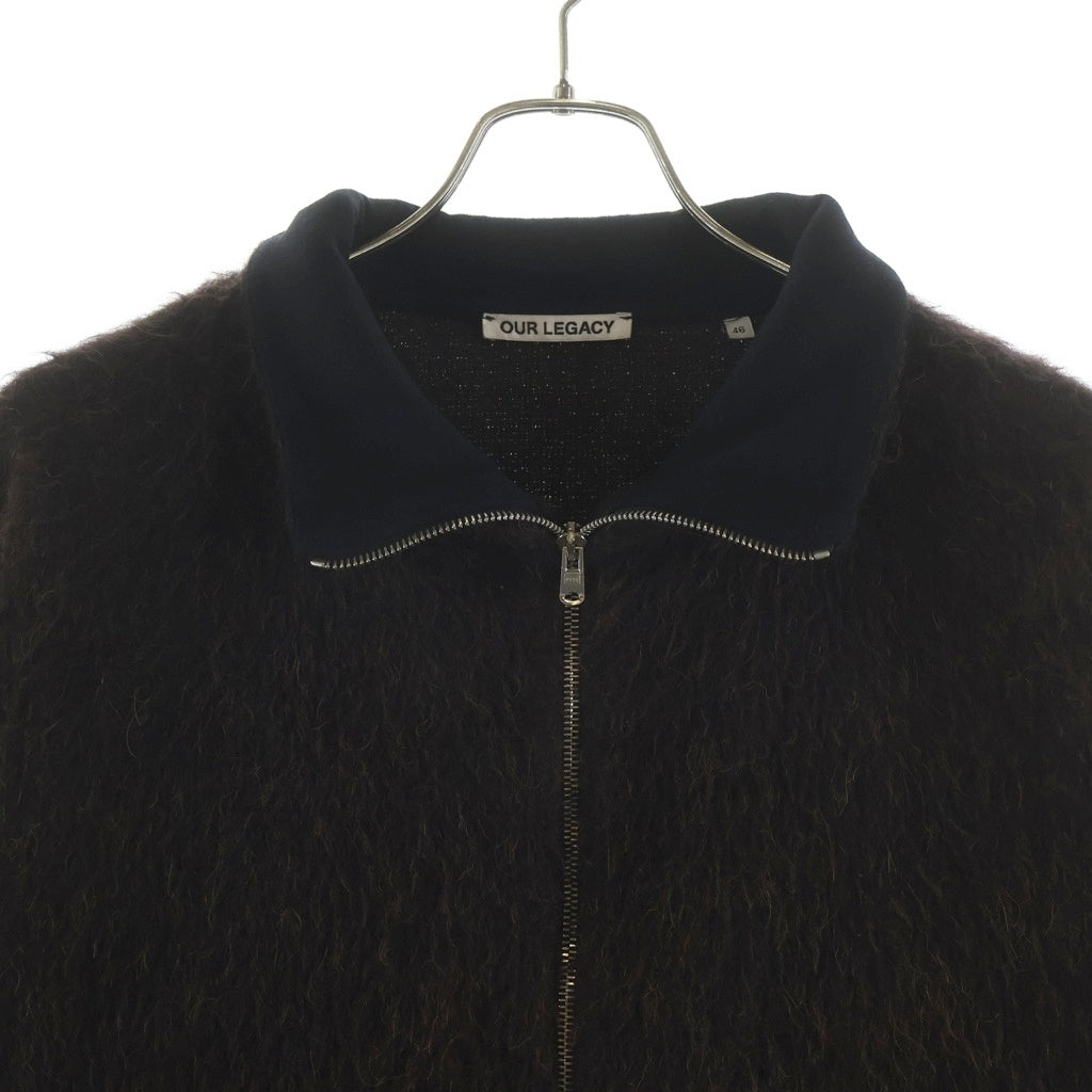 OUR LEGACY(アワーレガシー) ZIP FUNNEL JACKET MOHAIR BROWN モヘア ジップアップ ファンネル ジャケット ウール ブラウン 46