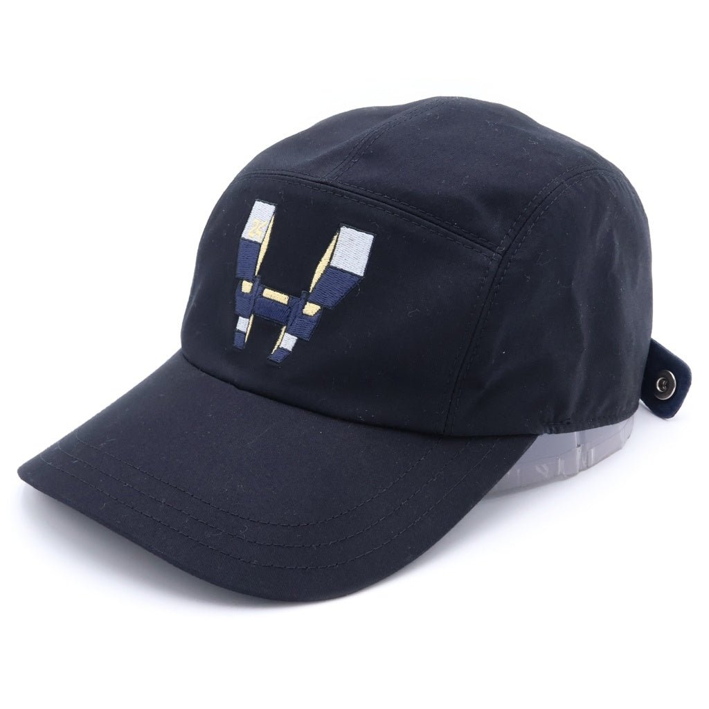 HERMES(エルメス) フロントHロゴ コットンキャップ ブラック