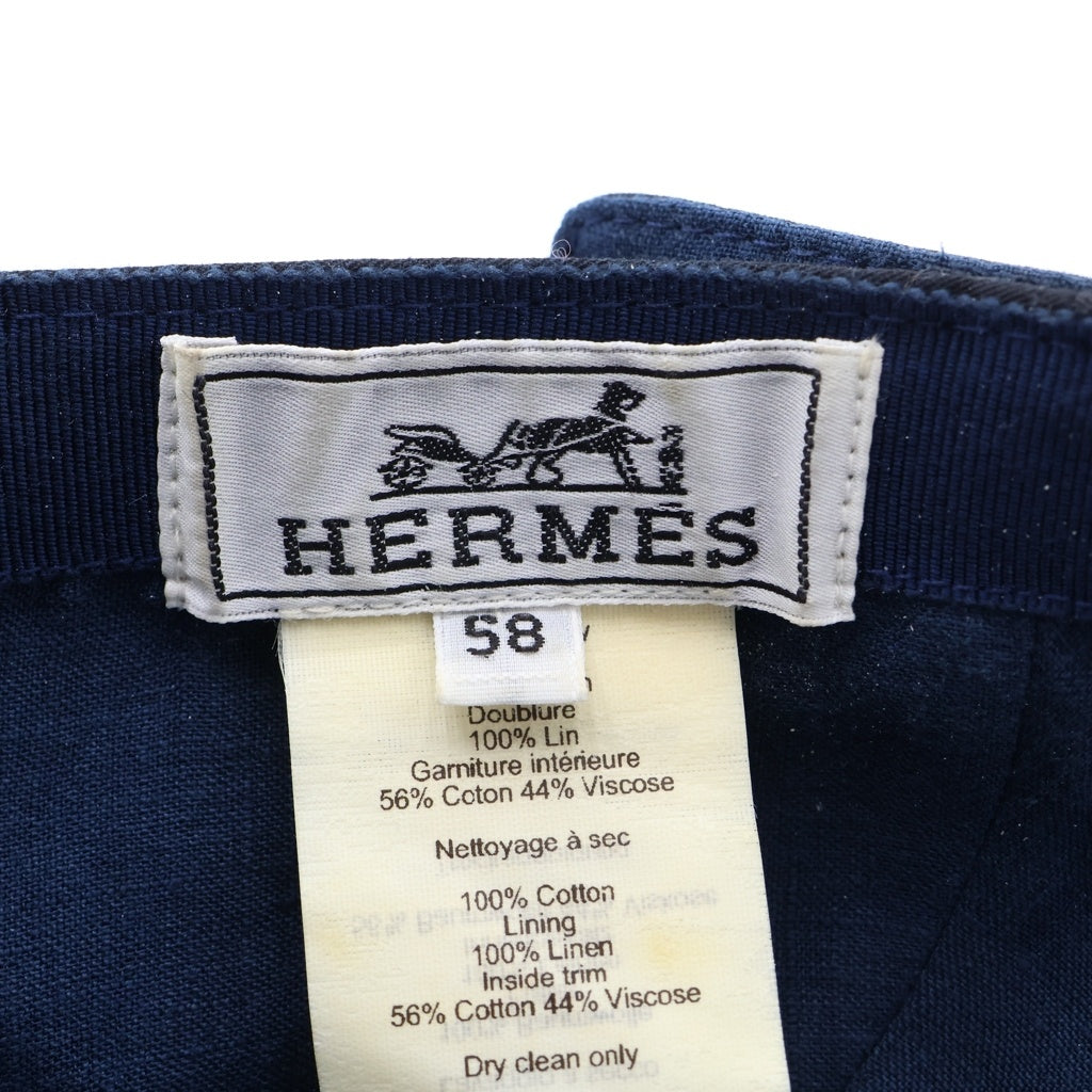HERMES(エルメス) フロントHロゴ コットンキャップ ブラック