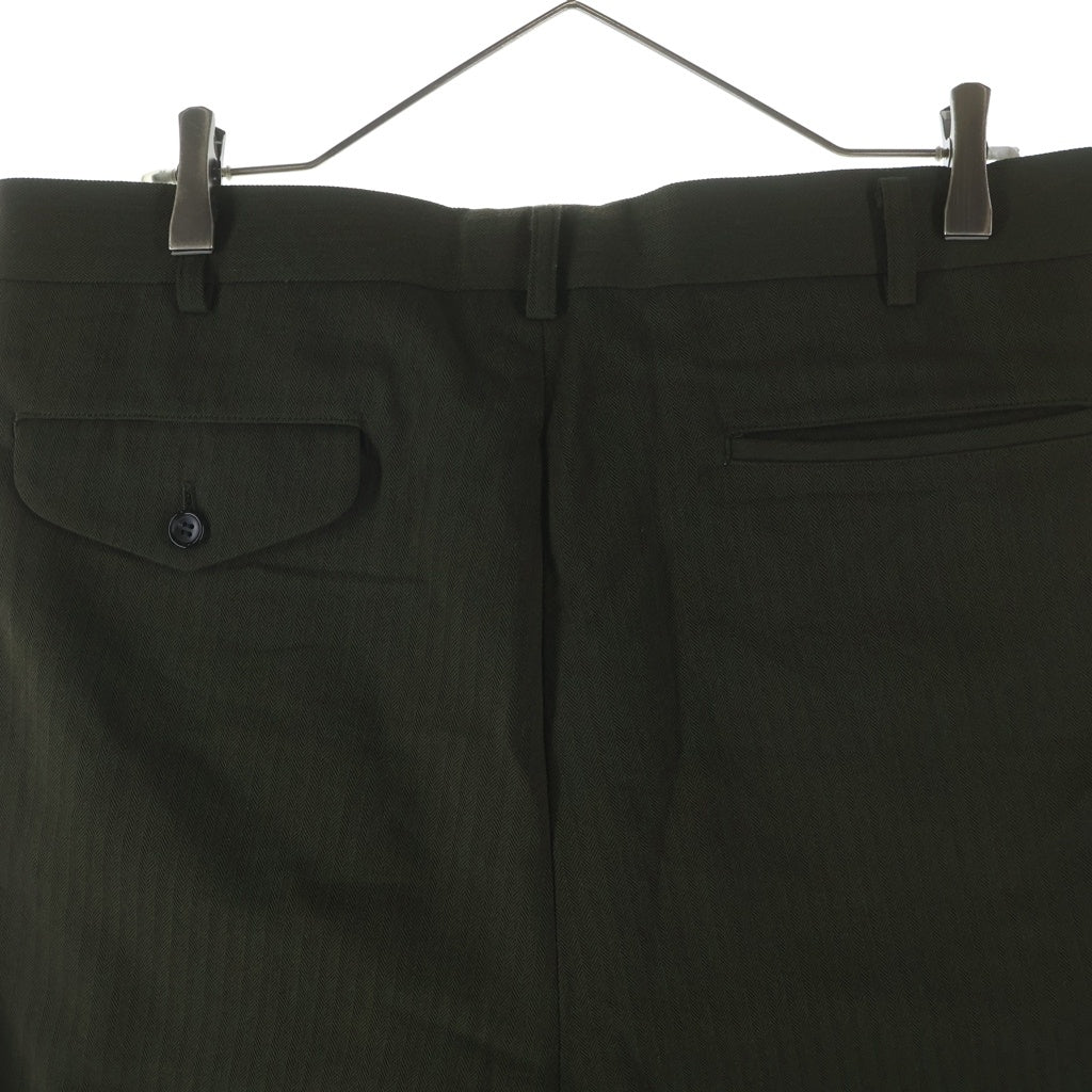 COMME des GARCONS HOMME PLUS(コムデギャルソンオムプリュス) 25AW ウールヘリンボーン サルエルパンツ オリーブ PP-P040 AD2025