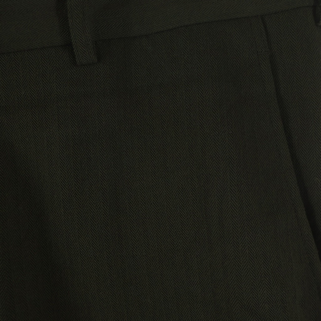 COMME des GARCONS HOMME PLUS(コムデギャルソンオムプリュス) 25AW ウールヘリンボーン サルエルパンツ オリーブ PP-P040 AD2025
