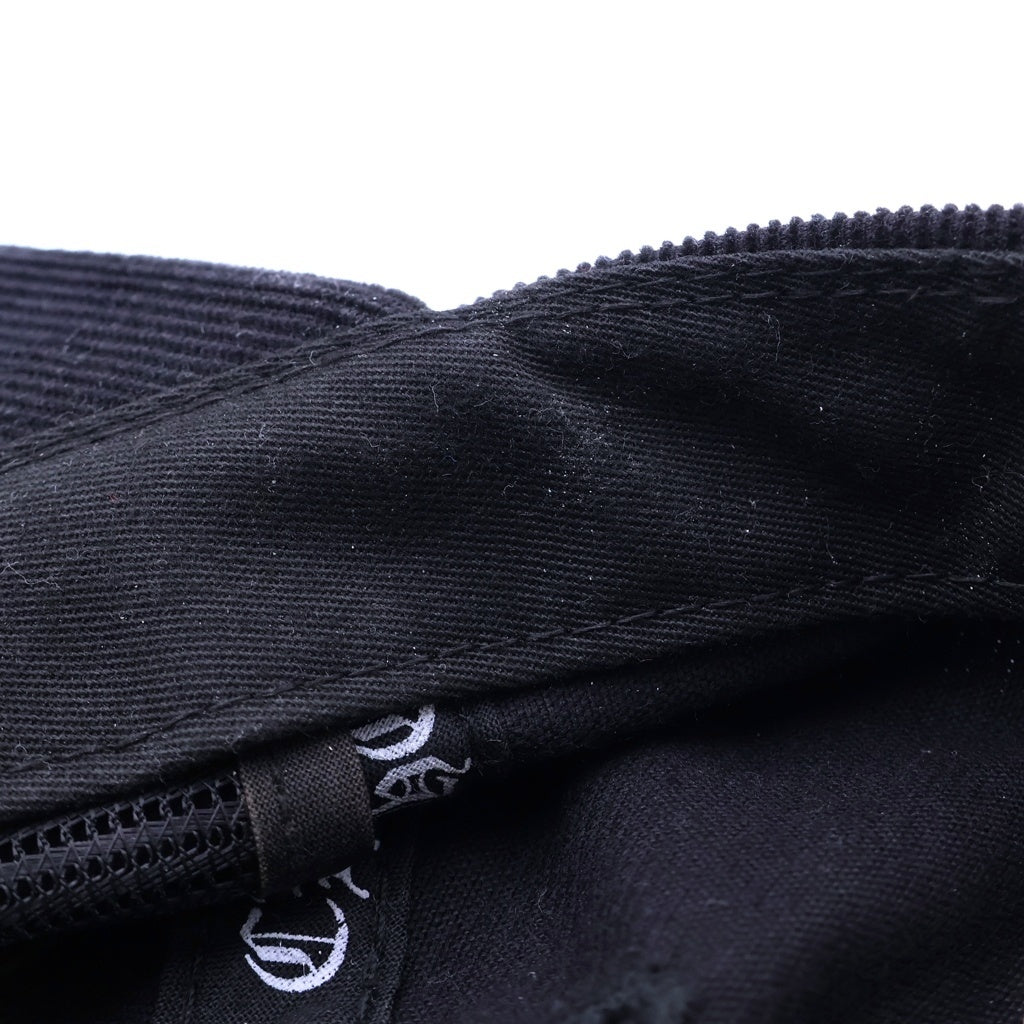 CHROME HEARTS(クロムハーツ) ヴァインダガー 刺繍 コーデュロイ キャップ 帽子 メンズ ブラック/シルバー