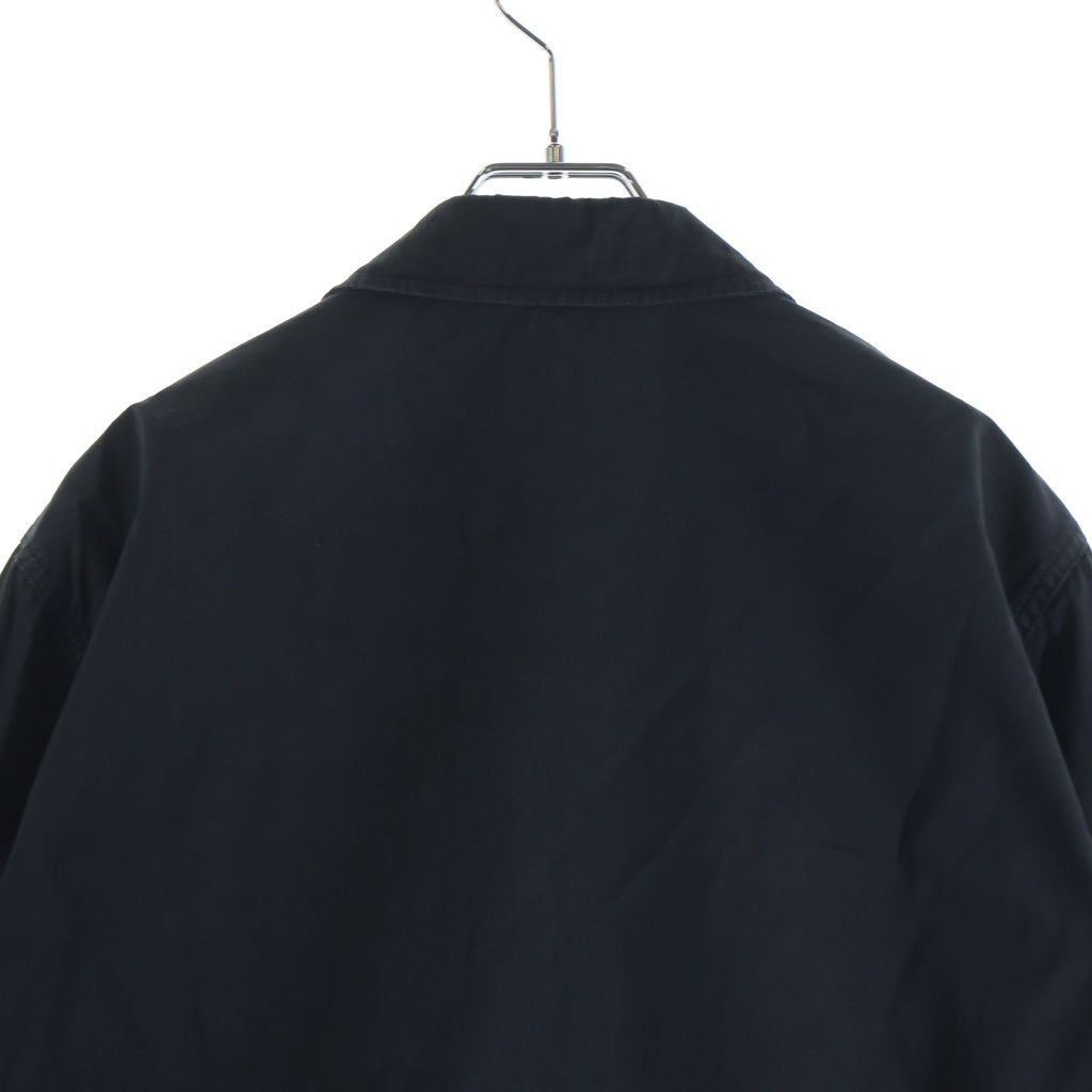 STONE ISLAND(ストーンアイランド) OLD EFFECT ZIP OVERSHIRT BLACK ブラックロゴワッペン ジップアップブルゾン コットン ガーメントダイ M