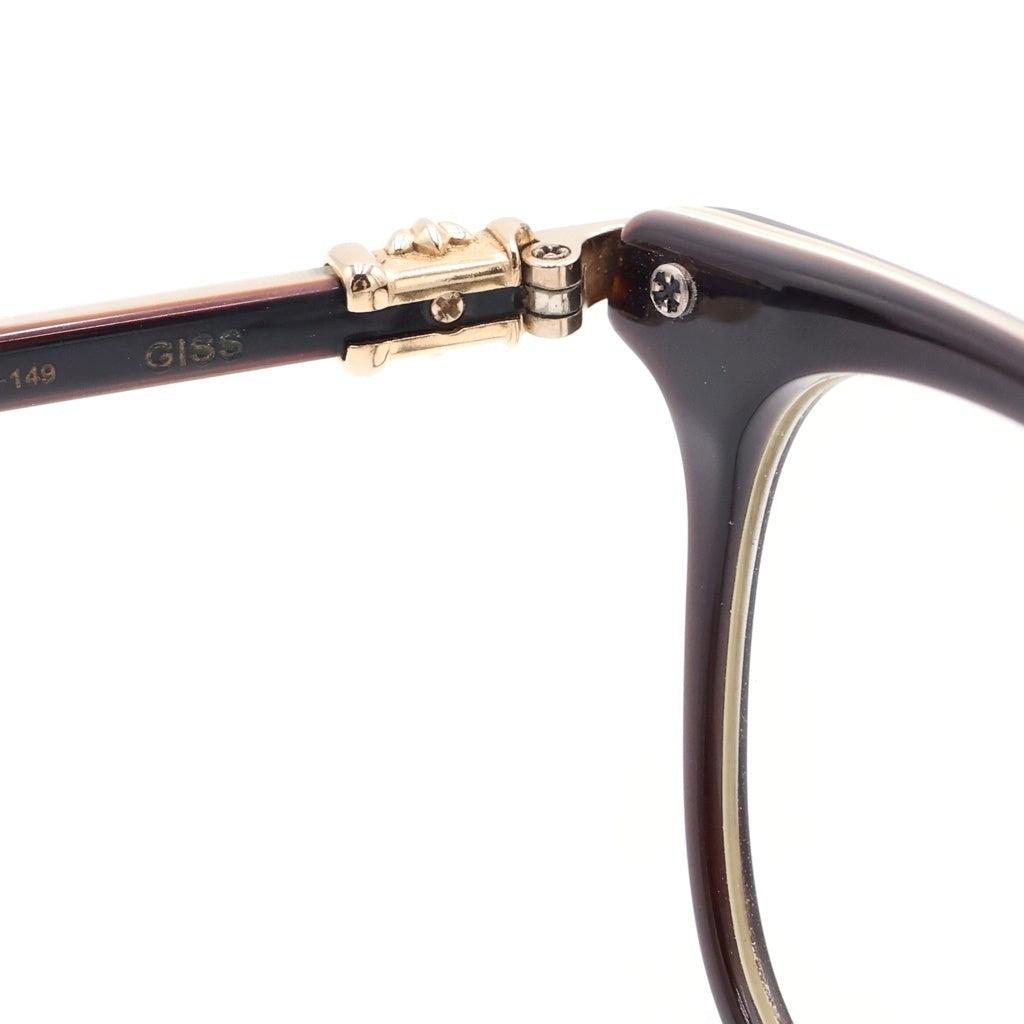 CHROME HEARTS(クロムハーツ) GISS CHクロスモチーフ ウェリントン メガネ アイウェア ブラウン/ゴールド BK-GP 54□20-149