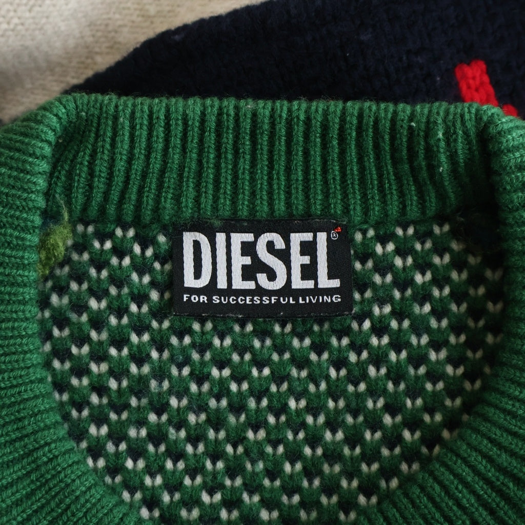 DIESEL(ディーゼル) オーバーサイズ ラグランニット 総柄 マルチカラー サイズS A03426 0DFAJ