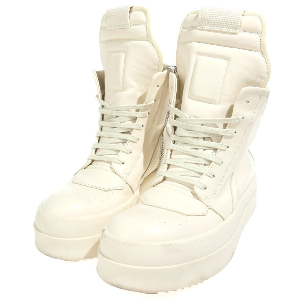 Rick Owens(リックオウエンス) MEGA BUMPER メガバンパー レザーハイカットスニーカー ホワイト RU01E5868LCO