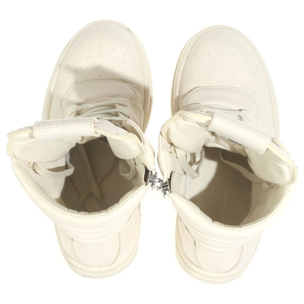Rick Owens(リックオウエンス) MEGA BUMPER メガバンパー レザーハイカットスニーカー ホワイト RU01E5868LCO