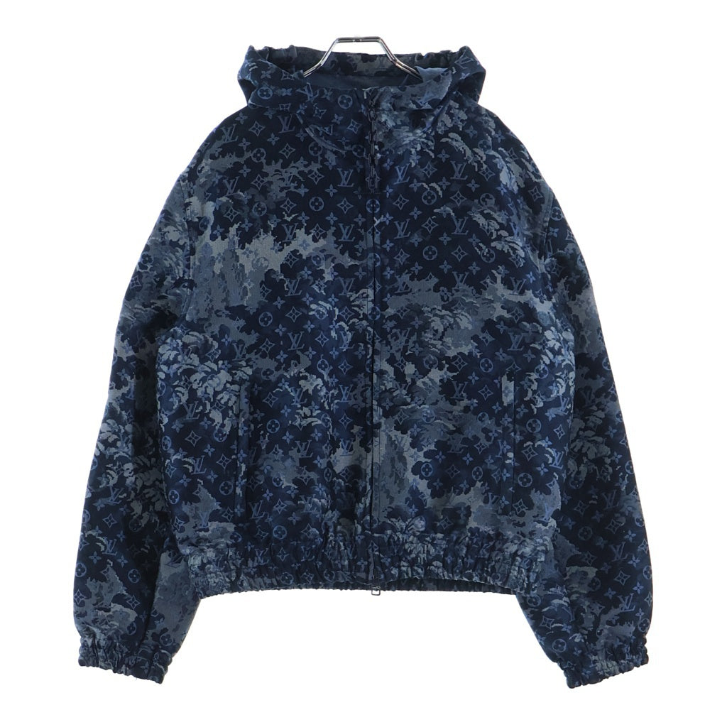LOUIS VUITTON(ルイヴィトン) モノグラムタペストリー フーディーブルゾン ジャケット ブルー サイズ48 RM211M ZQA HKB04W