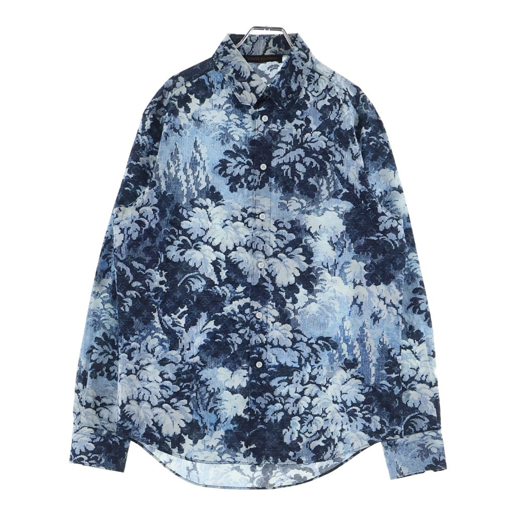 LOUIS VUITTON(ルイヴィトン) 21SS モノグラムタペストリー 長袖シャツ ブルー サイズM RM211M ZOG HKS16W