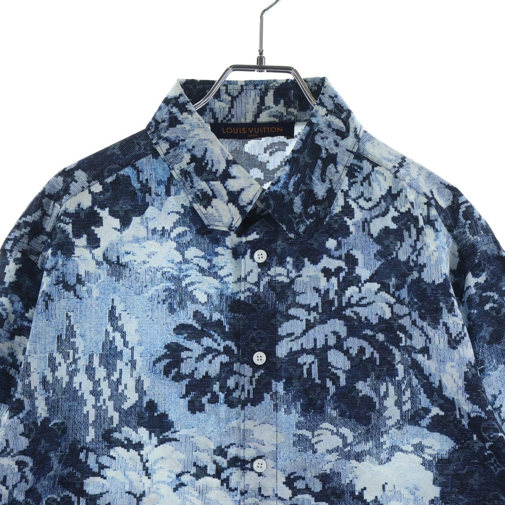 LOUIS VUITTON(ルイヴィトン) 21SS モノグラムタペストリー 長袖シャツ ブルー サイズM RM211M ZOG HKS16W