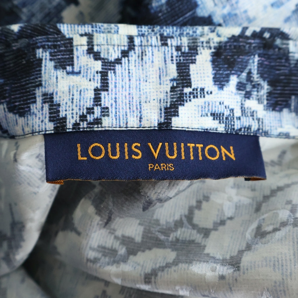LOUIS VUITTON(ルイヴィトン) 21SS モノグラムタペストリー 長袖シャツ ブルー サイズM RM211M ZOG HKS16W
