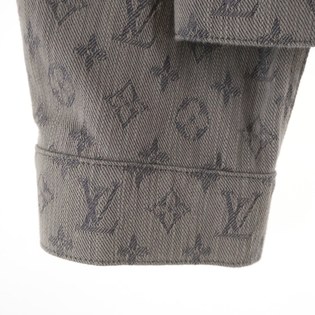 LOUIS VUITTON(ルイヴィトン) ロゴボタン フラップポケット モノグラム デニムジャケット グレー サイズ48 RM211Q QJQ HHA21W