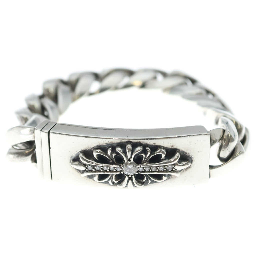 CHROME HEARTS(クロムハーツ) ID FLRL CRS P DIA フローラルIDクラシックリンク PAVEダイヤ シルバーブレスレット 13LINK