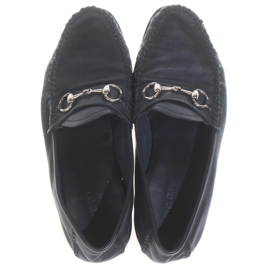 GUCCI ブラックレザー ローファー　　38サイズ（24センチから24.5） GUCCI(グッチ) ホースビット ローファー レザーシューズ ブラック