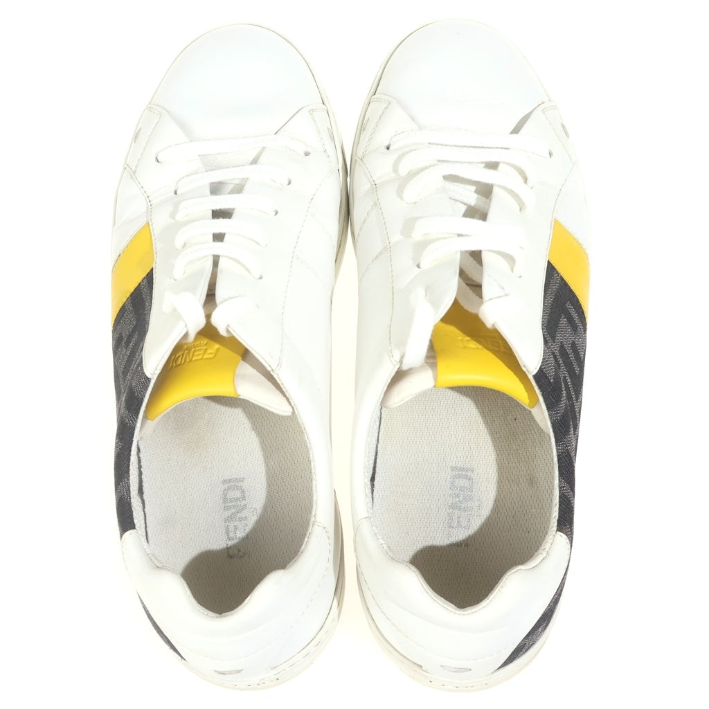 FENDI(フェンディ) ズッカ柄 レザー ローカットスニーカー シューズ 7E1408 ホワイト
