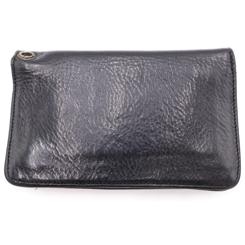 CHROME HEARTS(クロムハーツ) 1ZIP 1ジップ クロスボールボタン レザーウォレット 財布 ブラック 362