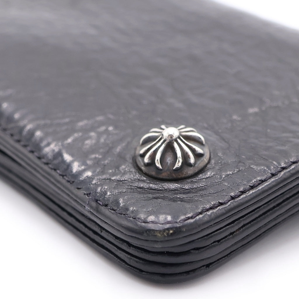 CHROME HEARTS(クロムハーツ) 1ZIP 1ジップ クロスボールボタン レザーウォレット 財布 ブラック 362