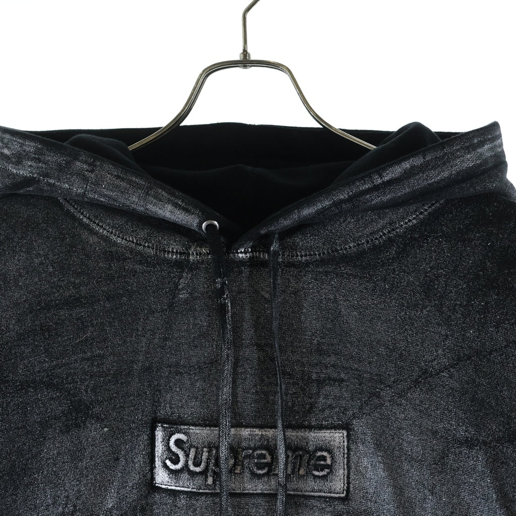 SUPREME(シュプリーム) 24SS ×MM6 Maison Margiela Foil Box Logo Hooded Sweatshirt エムエムシックス メゾンマルジェラ ホイル ボックスロゴ プルオーバーパーカー グレー