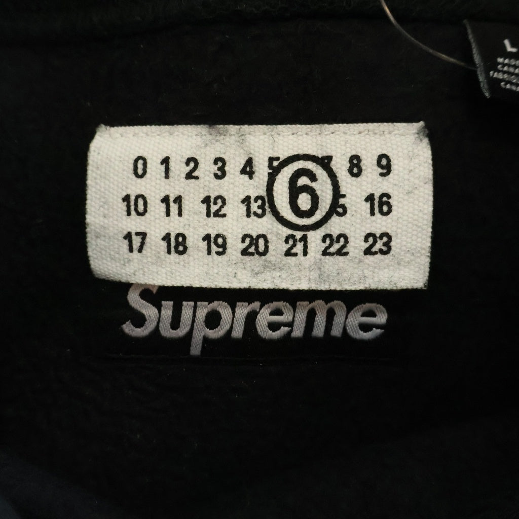SUPREME(シュプリーム) 24SS ×MM6 Maison Margiela Foil Box Logo Hooded Sweatshirt エムエムシックス メゾンマルジェラ ホイル ボックスロゴ プルオーバーパーカー グレー