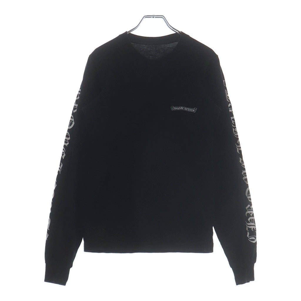 CHROME HEARTS(クロムハーツ) CH L/S T-SHIRT バックスクロールロゴ 長袖Tシャツ ロンT クルーネック カットソー ブラック レディース