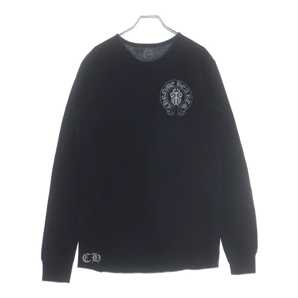 CHROME HEARTS(クロムハーツ) American Flag Vine Dagger Horseshoe Tee アメリカンフラッグ ヴァインダガー ホースシュー 星条旗 長袖Tシャツ カットソー ブラック サーマル
