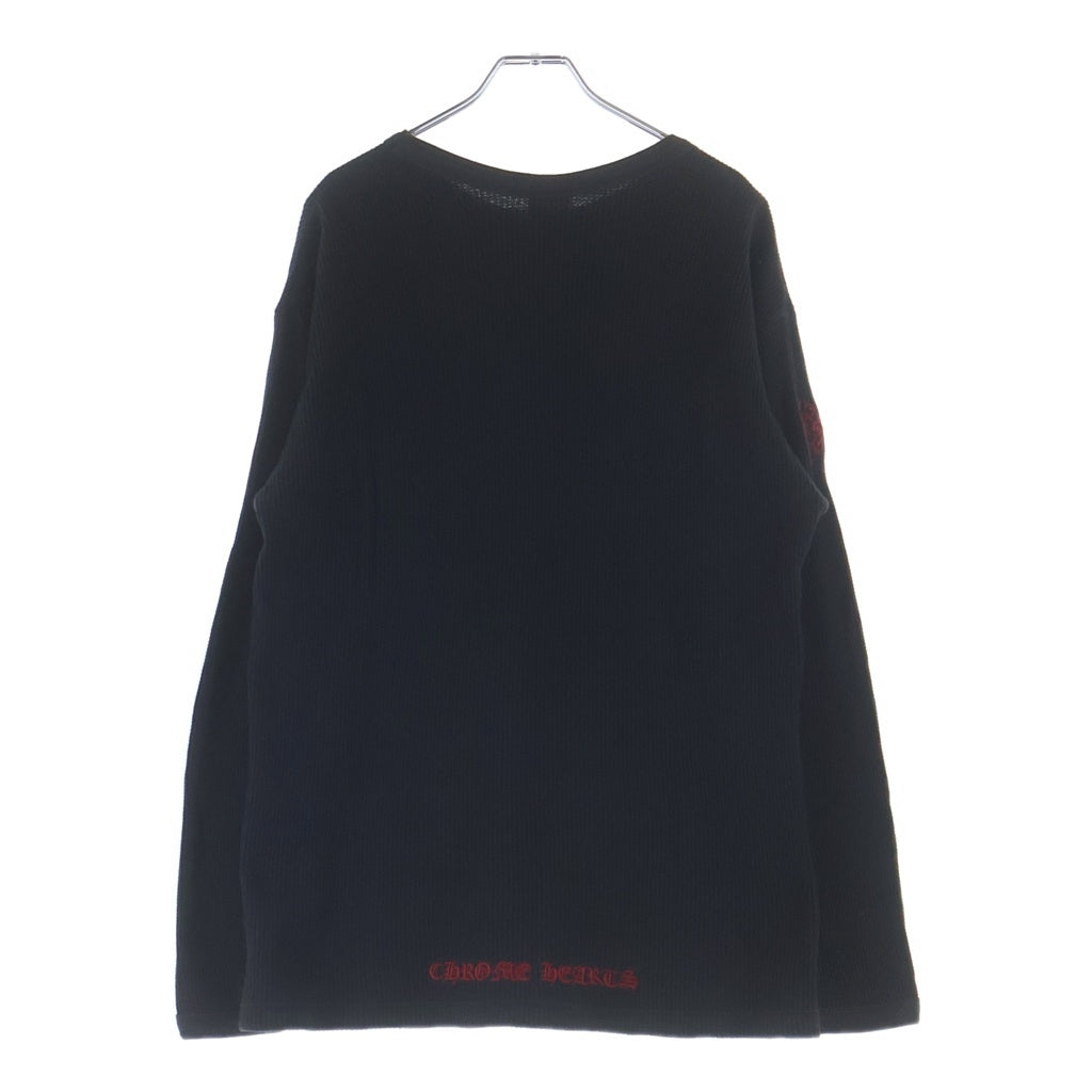 CHROME HEARTS(クロムハーツ) OLD オールド ヴァインダガー刺繍 サーマル 長袖Tシャツ ブラック/レッド