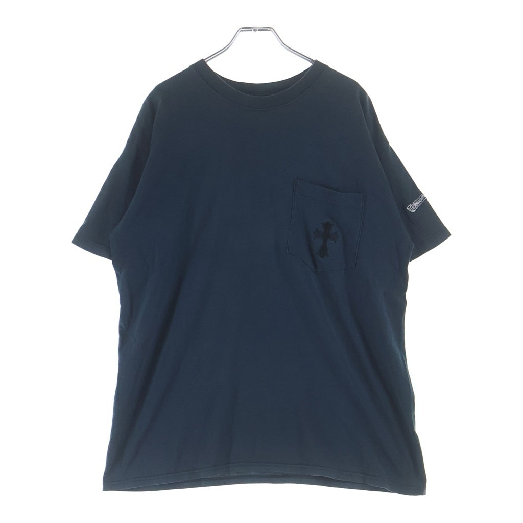 CHROME HEARTS(クロムハーツ) OLD ダブルCHクロス刺繍 胸ポケット 半袖Tシャツ カットソー ネイビー