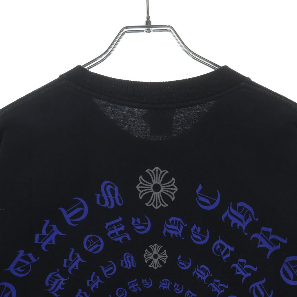 CHROME HEARTS(クロムハーツ) CHプラス サークルロゴ バックプリント 胸ポケット 半袖Tシャツ カットソー ブラック/ブルー