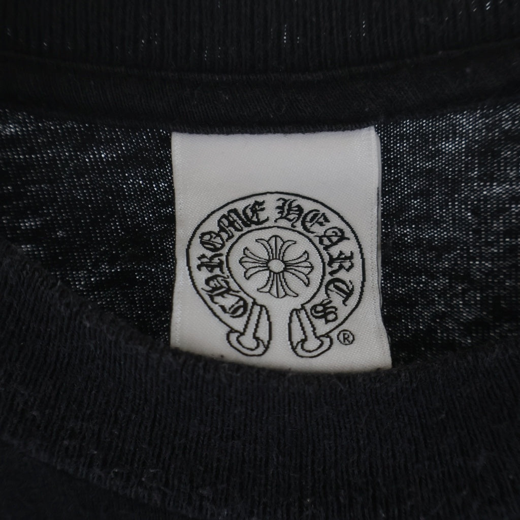 CHROME HEARTS(クロムハーツ) CHプラス サークルロゴ バックプリント 胸ポケット 半袖Tシャツ カットソー ブラック/ブルー
