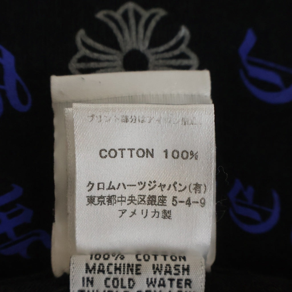 CHROME HEARTS(クロムハーツ) CHプラス サークルロゴ バックプリント 胸ポケット 半袖Tシャツ カットソー ブラック/ブルー