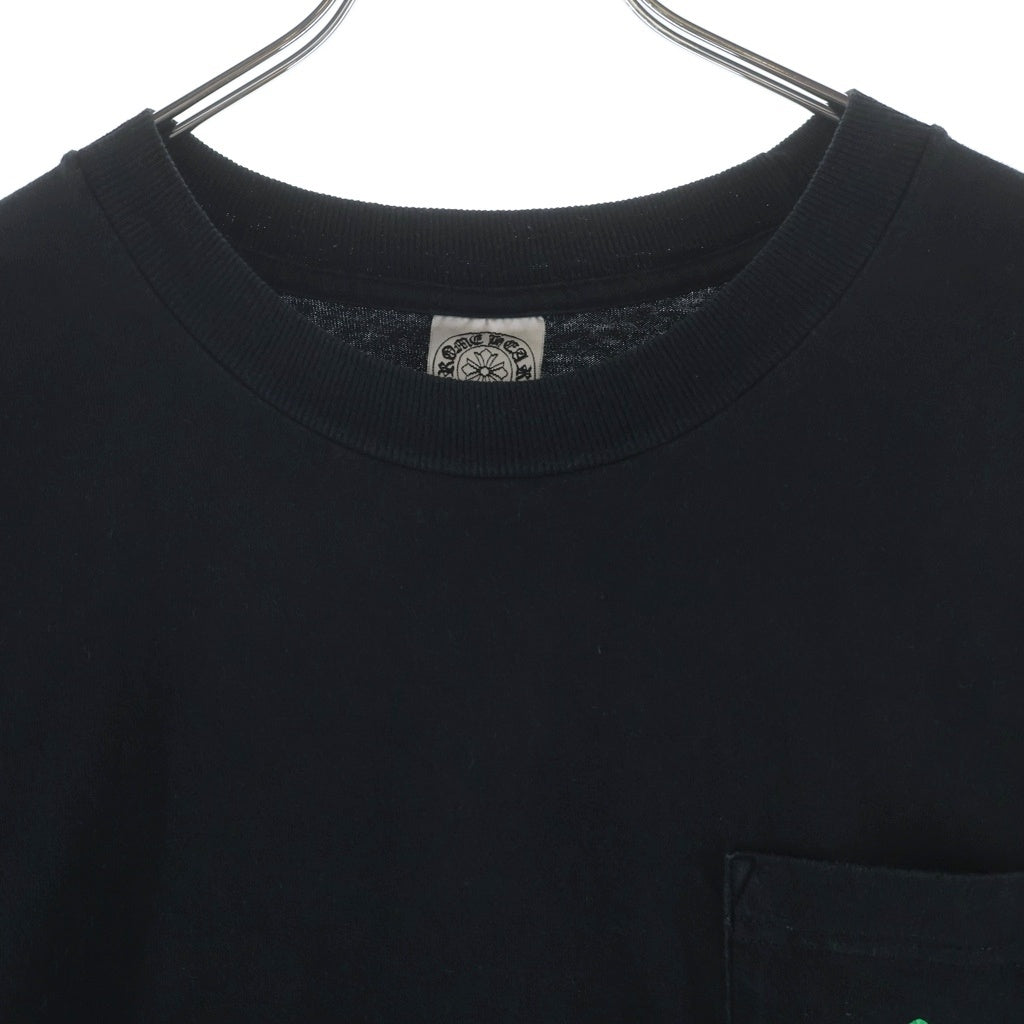 CHROME HEARTS(クロムハーツ) CHプラス バッククロスプリント 胸ポケット 半袖Tシャツ カットソー ブラック/グリーン