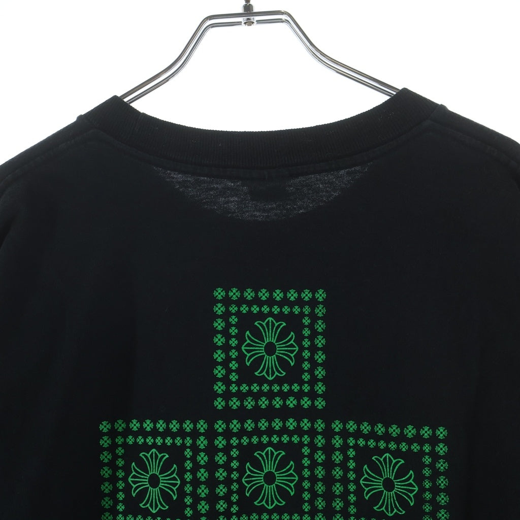 CHROME HEARTS(クロムハーツ) CHプラス バッククロスプリント 胸ポケット 半袖Tシャツ カットソー ブラック/グリーン