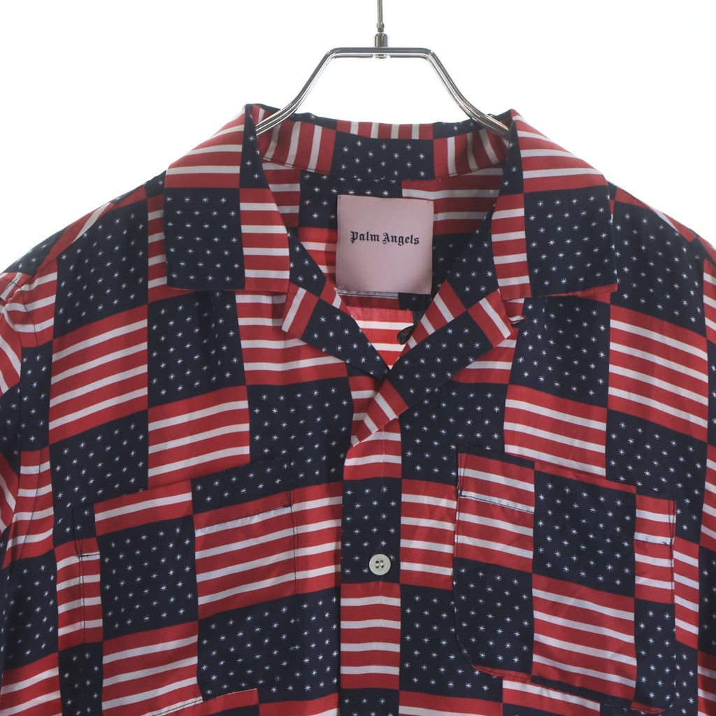 Palm Angels(パームエンジェルス) 16SS ALLOVER FLAG SILK SHIRT ALL OVER ボーリング オープンカラー半袖シャツ PMGA003S160610559900