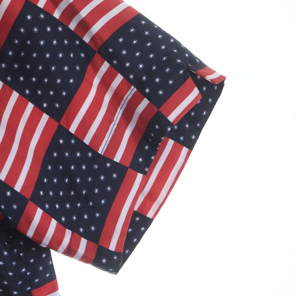 Palm Angels(パームエンジェルス) 16SS ALLOVER FLAG SILK SHIRT ALL OVER ボーリング オープンカラー半袖シャツ PMGA003S160610559900