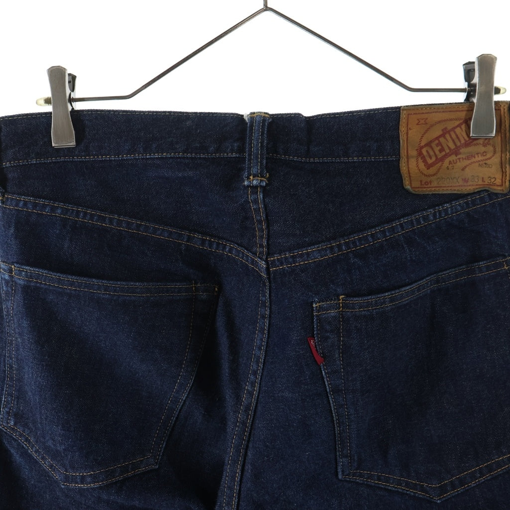 DENIME(ドゥニーム) 1947 MODEL 220XX ルーズストレート ボタンフライ 革パッチ インディゴ