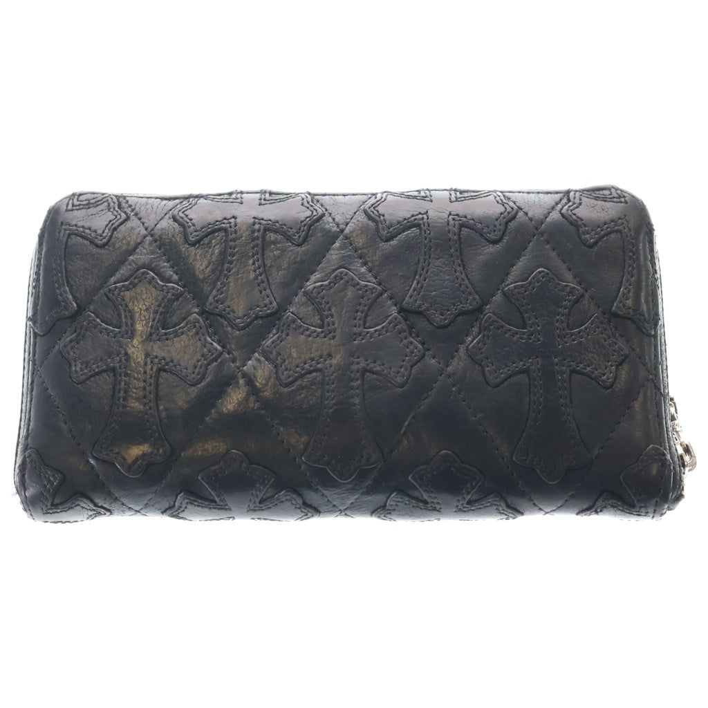 CHROME HEARTS(クロムハーツ) REC F ZIP QUILTED セメタリークロスキルティング デストロイレザー 財布