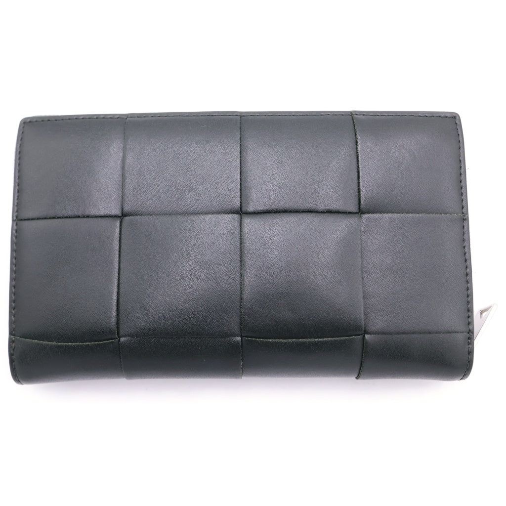 BOTTEGA VENETA(ボッテガヴェネタ) カセットジップ アラウンド ウォレット レザー 長財布 ダークグリーン
